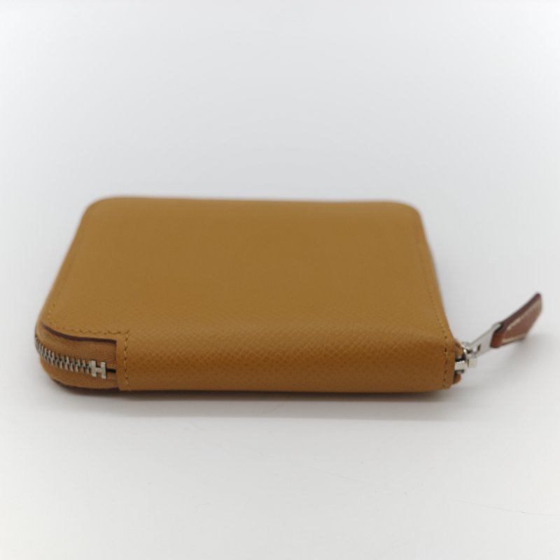 (母親節特惠♥️全網最低)Hermès 愛馬仕 芝麻色 Epsom 牛皮 絲巾內裡 短夾 拉鍊 錢包 卡包 Z 刻-6