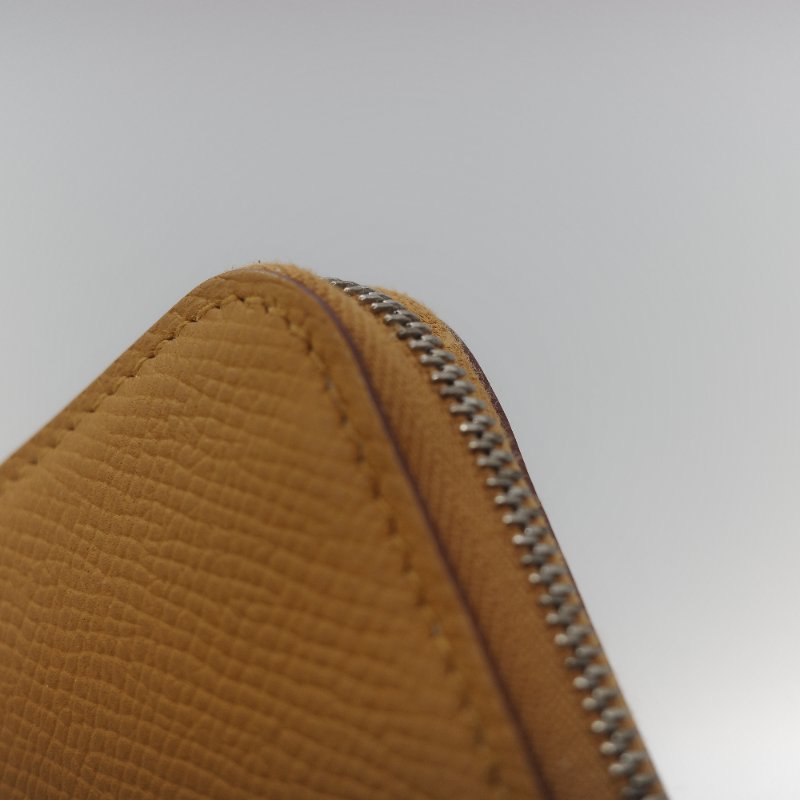 (母親節特惠♥️全網最低)Hermès 愛馬仕 芝麻色 Epsom 牛皮 絲巾內裡 短夾 拉鍊 錢包 卡包 Z 刻-7