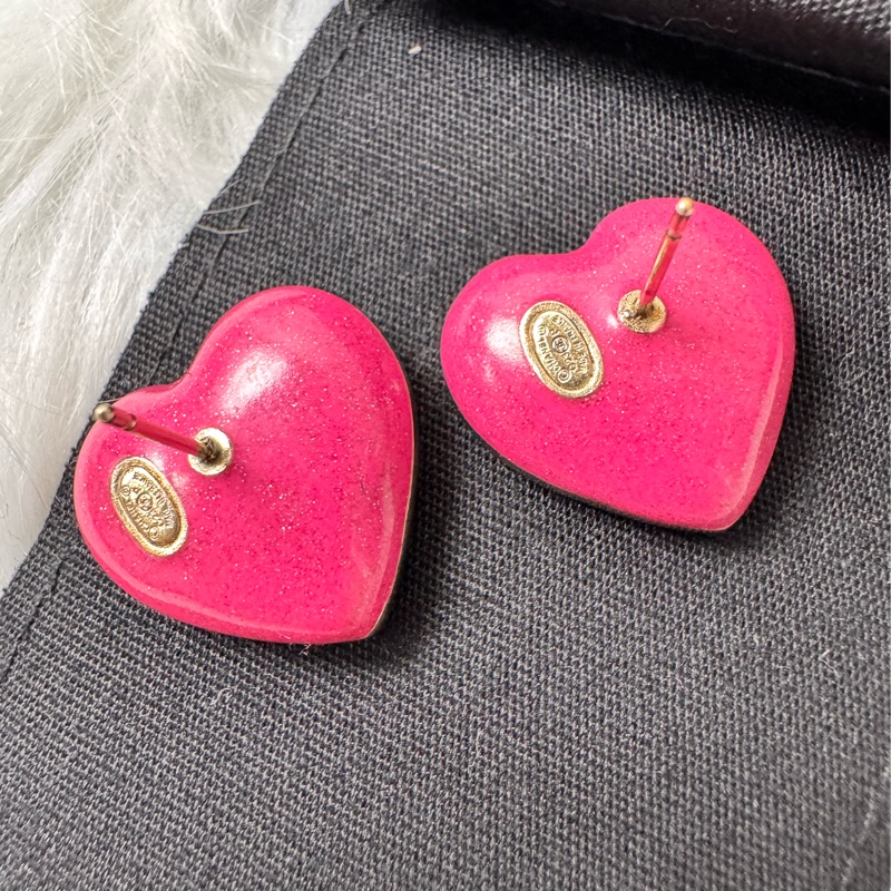 Chanel 心形漸層粉紅色耳環-5