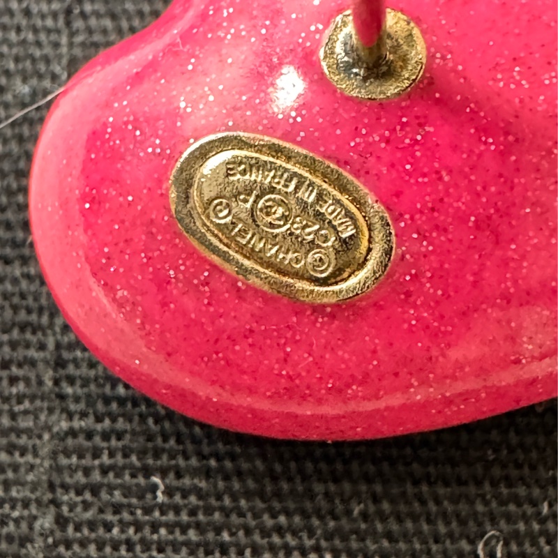 Chanel 心形漸層粉紅色耳環-6