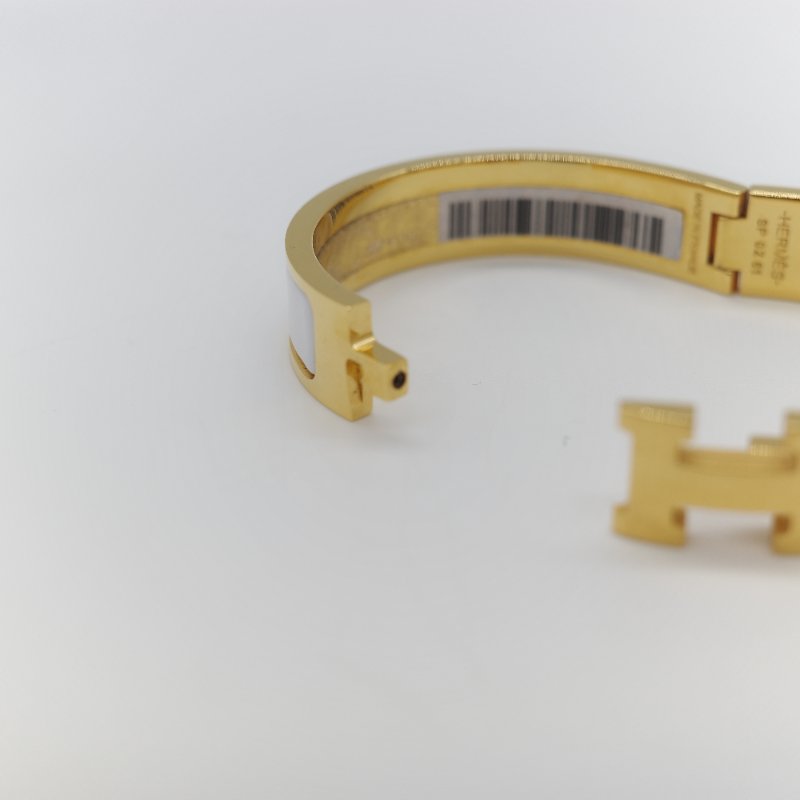 （母親節特惠♥️全網最低）Hermès 愛馬仕 金色 白色 手鐲-12