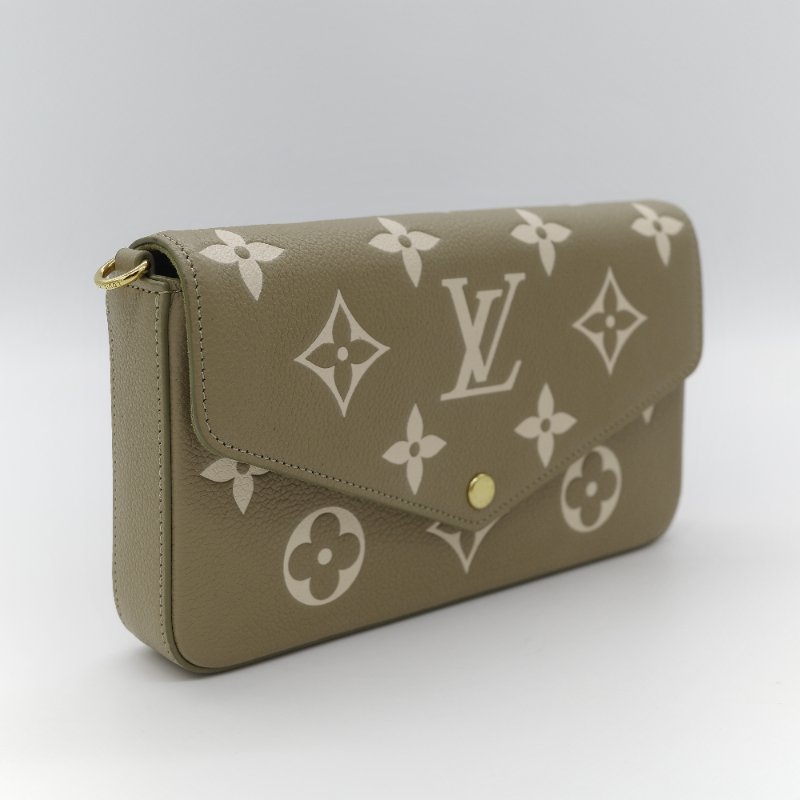 Louis Vuitton 路易威登 三合一 卡其綠 牛皮 花紋 鏈條錢包 斜挎包 單肩包-2