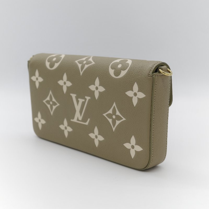 Louis Vuitton 路易威登 三合一 卡其綠 牛皮 花紋 鏈條錢包 斜挎包 單肩包-5