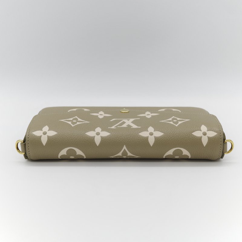 Louis Vuitton 路易威登 三合一 卡其綠 牛皮 花紋 鏈條錢包 斜挎包 單肩包-8