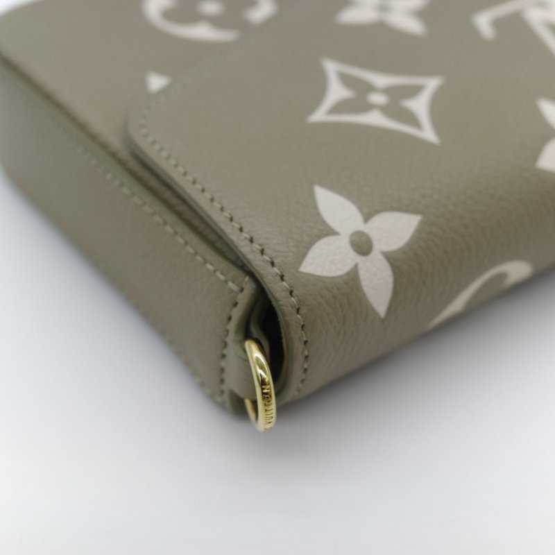 Louis Vuitton 路易威登 三合一 卡其綠 牛皮 花紋 鏈條錢包 斜挎包 單肩包-11