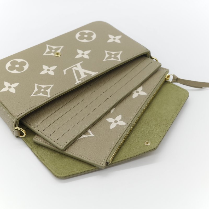 Louis Vuitton 路易威登 三合一 卡其綠 牛皮 花紋 鏈條錢包 斜挎包 單肩包-17