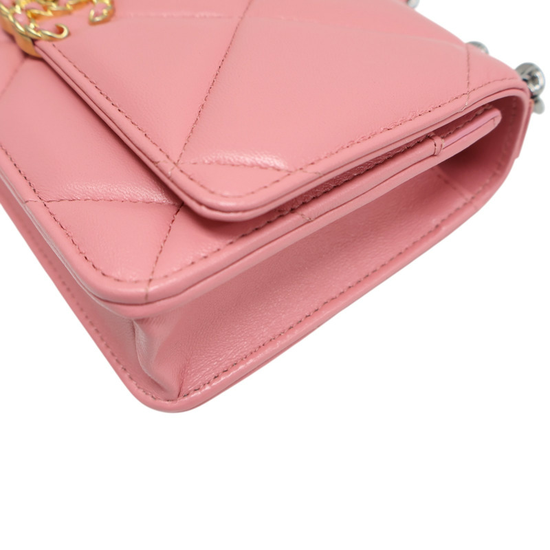 粉色 菱格紋 羊皮 19 WOC 鍊帶 肩背包【CHANEL 香奈兒】 AP0957-12