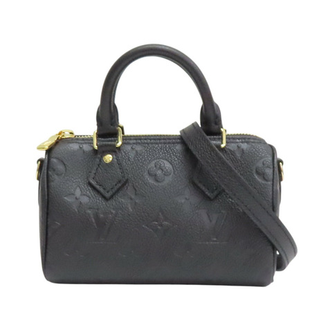 黑色 壓紋牛皮 Nano Speedy 肩背包【LOUIS VUITTON LV 路易威登】 M82450