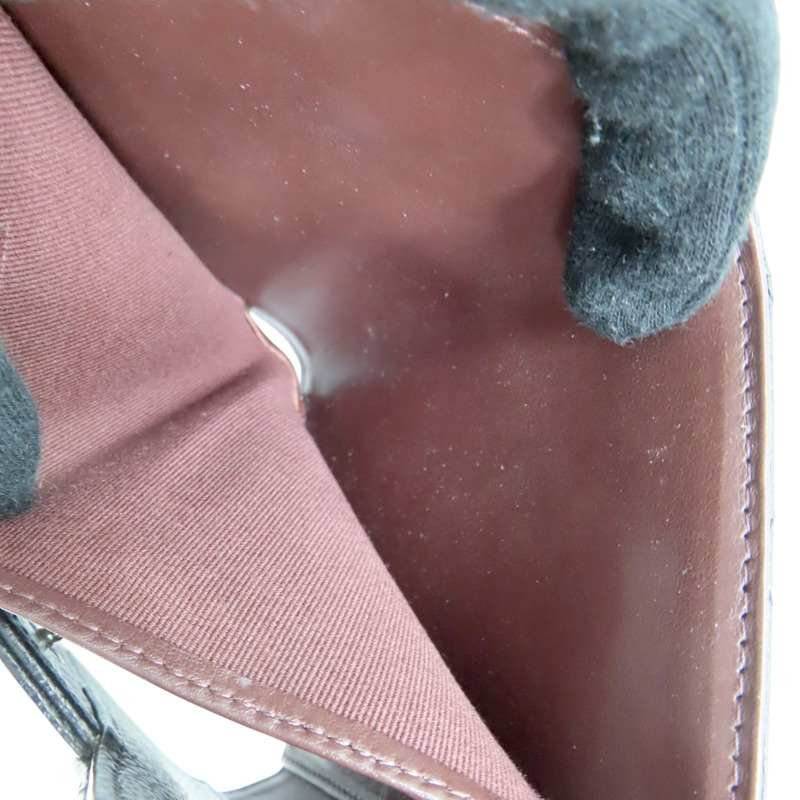 黑色 菱格紋 荔枝牛皮 三折短夾 銀釦【CHANEL 香奈兒】 AP0231-3