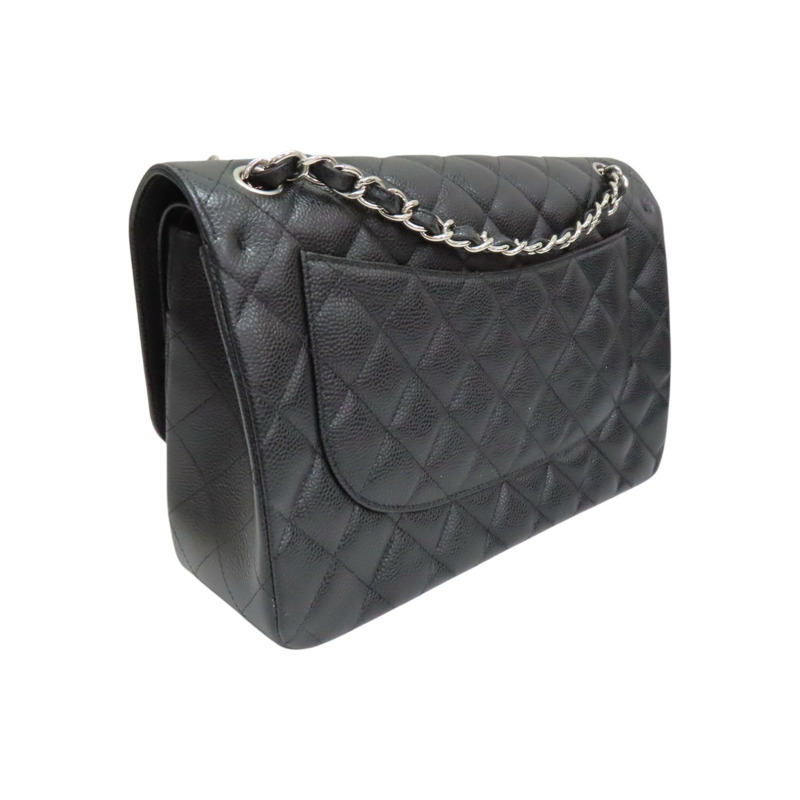 黑色 荔枝紋 牛皮 COCO Jumbo 30 銀釦 肩背包【CHANEL 香奈兒】 A58600-1