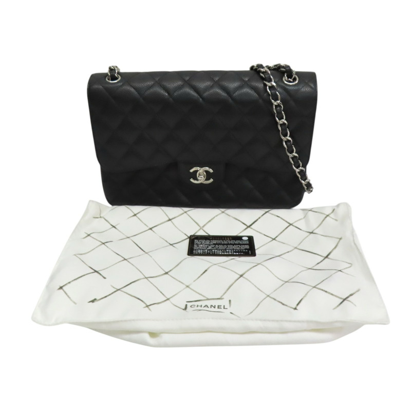 黑色 荔枝紋 牛皮 COCO Jumbo 30 銀釦 肩背包【CHANEL 香奈兒】 A58600-10