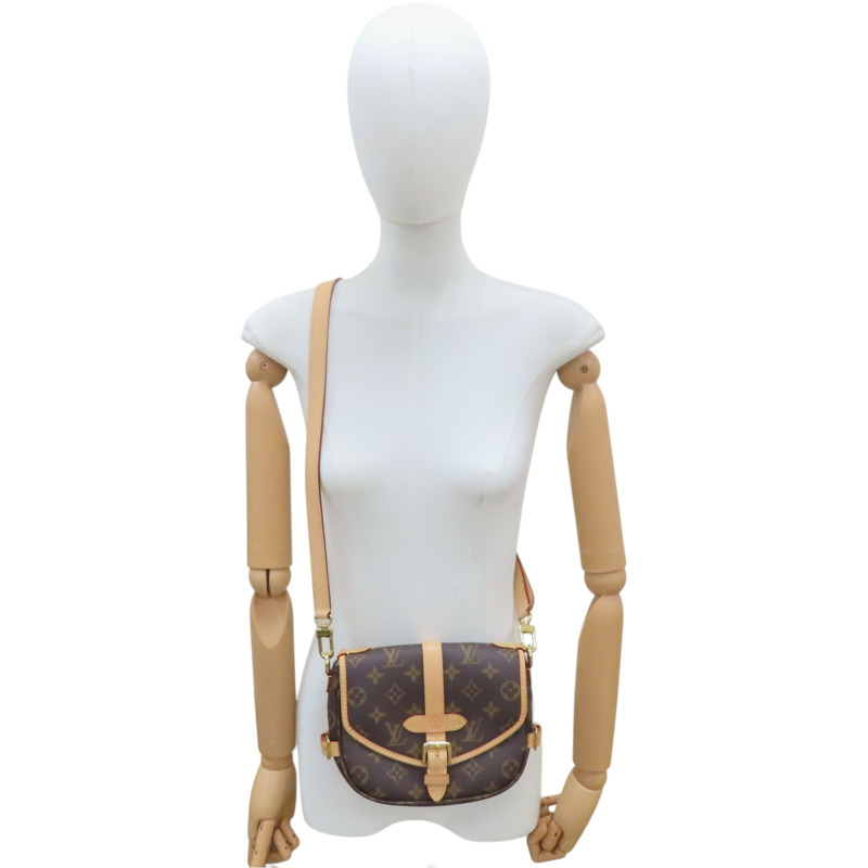 棕色 原花 帆布 Saumur BB 兩用包【LOUIS VUITTON LV 路易威登】 M46740-8