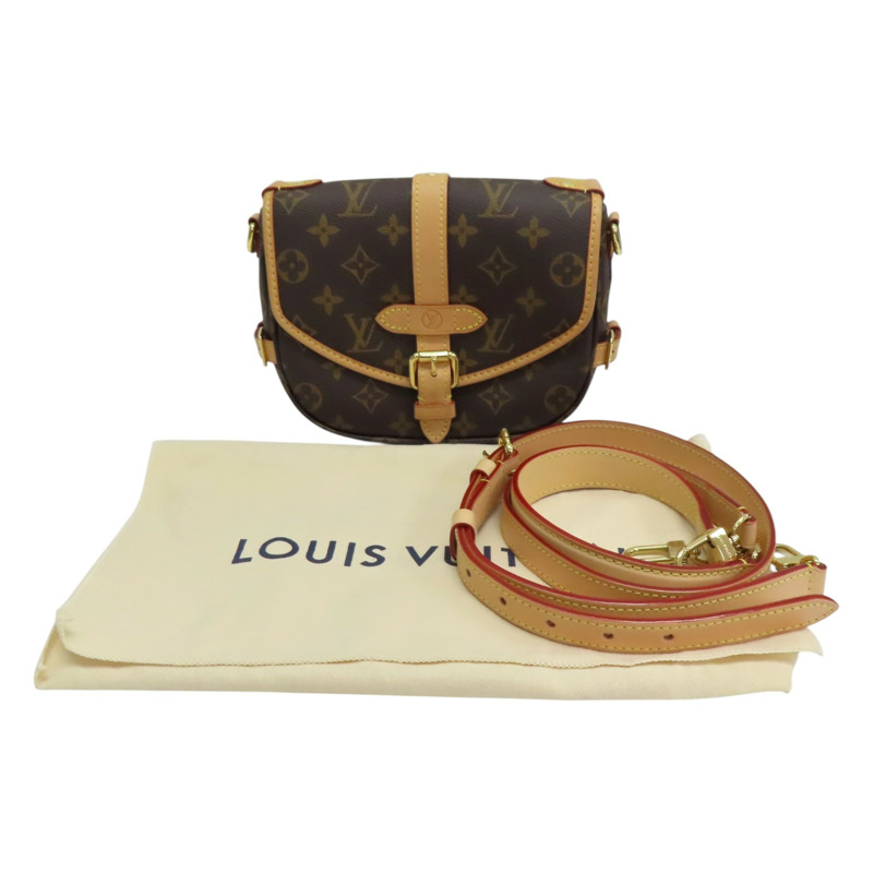 棕色 原花 帆布 Saumur BB 兩用包【LOUIS VUITTON LV 路易威登】 M46740-9