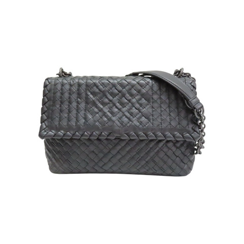 黑色 羊皮編織 Olimpia 肩背包【BOTTEGA VENETA BV 寶緹嘉】 386499