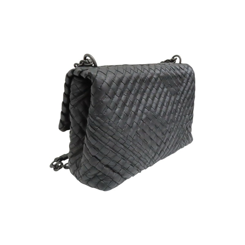 黑色 羊皮編織 Olimpia 肩背包【BOTTEGA VENETA BV 寶緹嘉】 386499-1