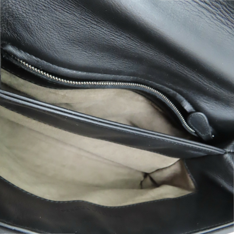 黑色 羊皮編織 Olimpia 肩背包【BOTTEGA VENETA BV 寶緹嘉】 386499-2