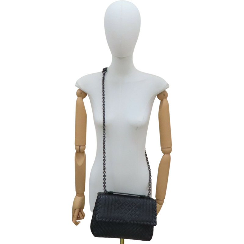 黑色 羊皮編織 Olimpia 肩背包【BOTTEGA VENETA BV 寶緹嘉】 386499-8