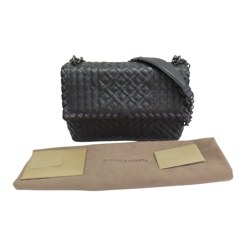 黑色 羊皮編織 Olimpia 肩背包【BOTTEGA VENETA BV 寶緹嘉】 386499-9