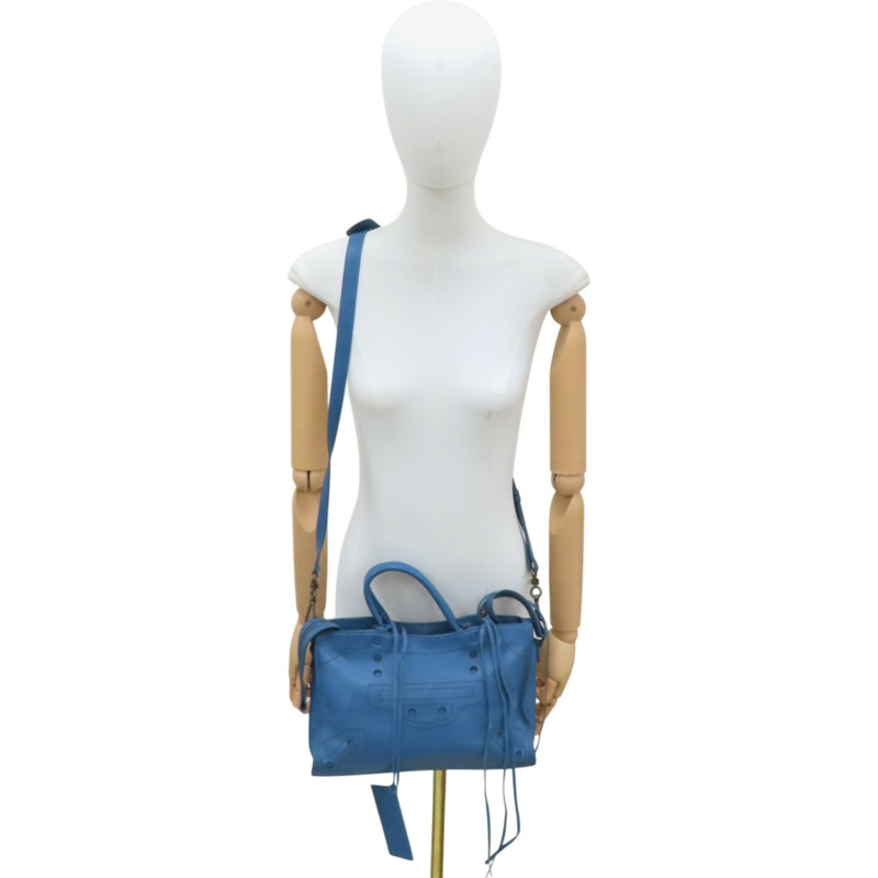 藍色 牛皮 Blackout City 兩用包【BALENCIAGA 巴黎世家】 443516-8