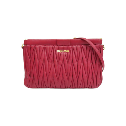 紅色 Matelasse 羊皮 肩背包【MIU MIU 繆繆】