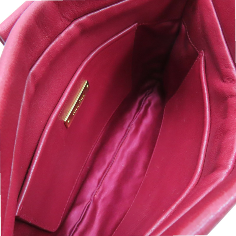 紅色 Matelasse 羊皮 肩背包【MIU MIU 繆繆】-2