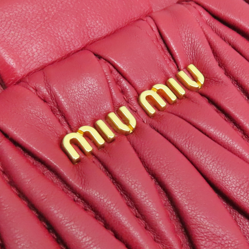 紅色 Matelasse 羊皮 肩背包【MIU MIU 繆繆】-5