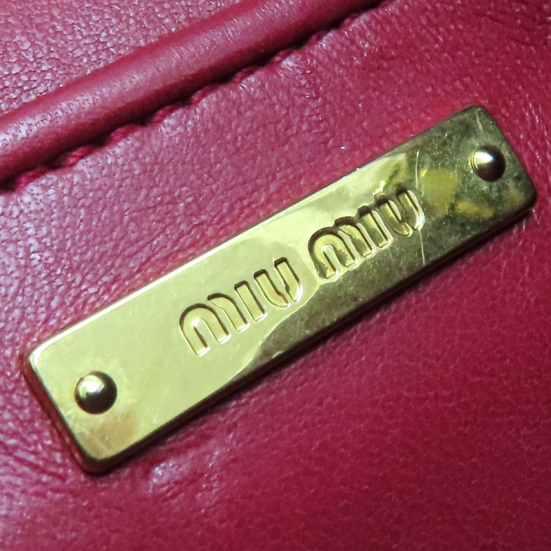 紅色 Matelasse 羊皮 肩背包【MIU MIU 繆繆】-6