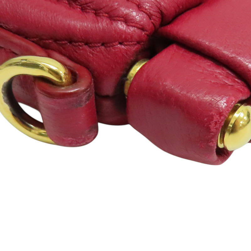 紅色 Matelasse 羊皮 肩背包【MIU MIU 繆繆】-12