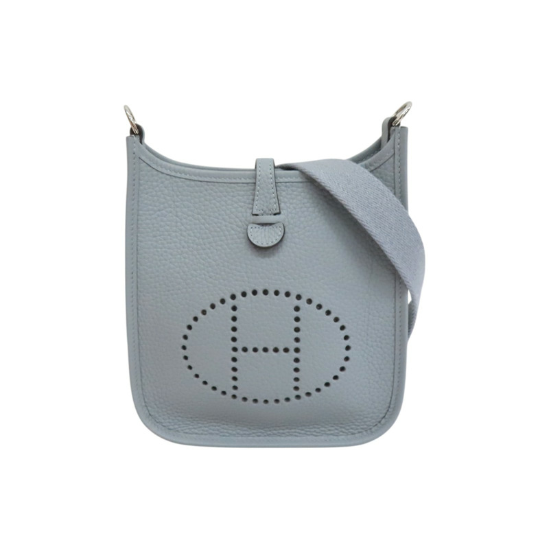 冰川藍 Clemence牛皮 Mini Evelyne 肩背包 K刻【HERMES 愛馬仕】 H069426CC-0