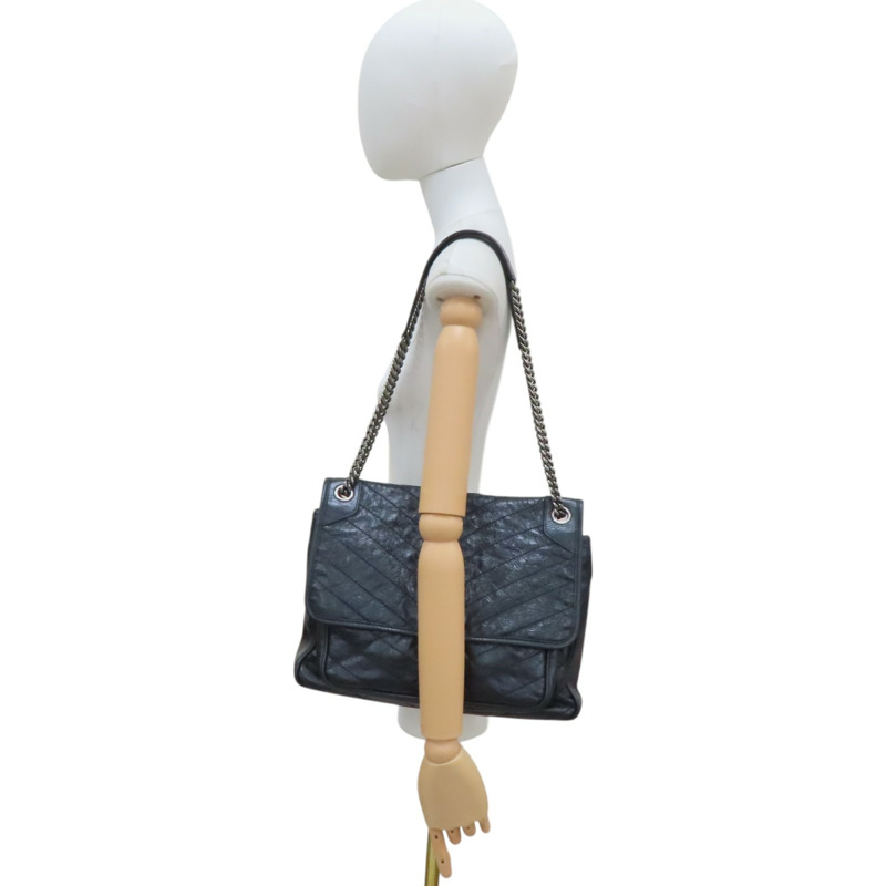 黑色 牛皮 NIKI 郵差包 肩背包【SAINT LAURENT YSL 聖羅蘭】 498883-11