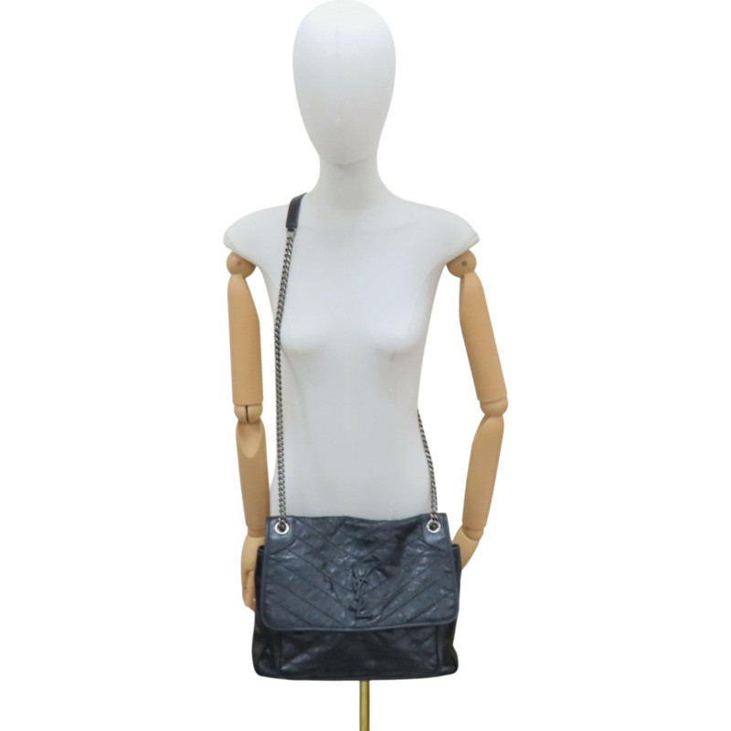 黑色 牛皮 NIKI 郵差包 肩背包【SAINT LAURENT YSL 聖羅蘭】 498883-12