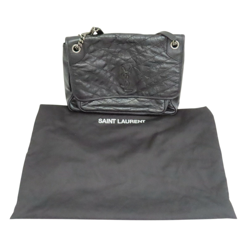 黑色 牛皮 NIKI 郵差包 肩背包【SAINT LAURENT YSL 聖羅蘭】 498883-13