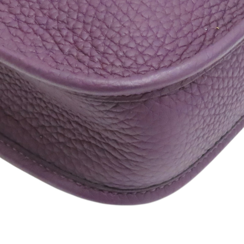 葡萄紫色 Togo牛皮 Mini Evelyne 肩背包 K刻 金釦【HERMES 愛馬仕】 H069426CC-8