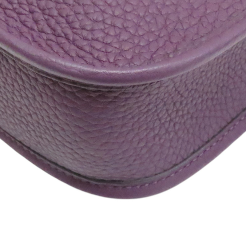 葡萄紫色 Togo牛皮 Mini Evelyne 肩背包 K刻 金釦【HERMES 愛馬仕】 H069426CC-9