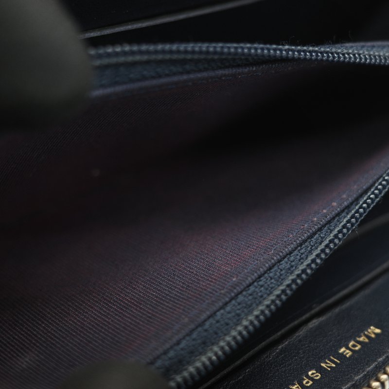 Chanel 香奈兒 深藍色 荔枝牛皮 長錢包-17