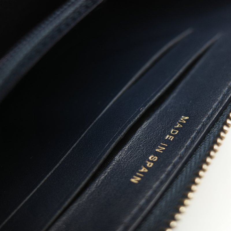 Chanel 香奈兒 深藍色 荔枝牛皮 長錢包-18