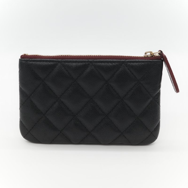 Chanel 香奈兒 黑色荔枝 拉鍊錢包-2