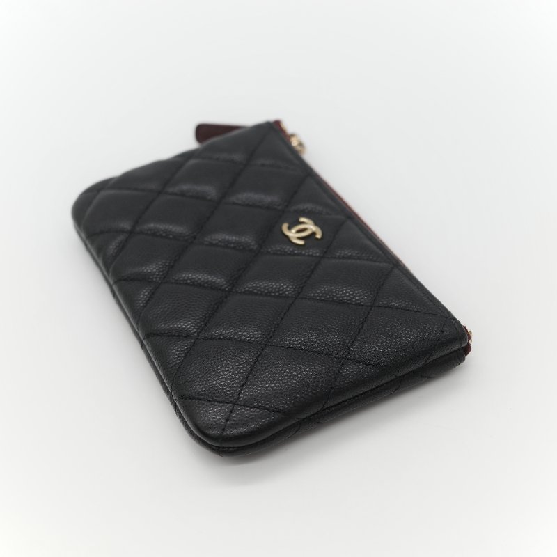 Chanel 香奈兒 黑色荔枝 拉鍊錢包-5