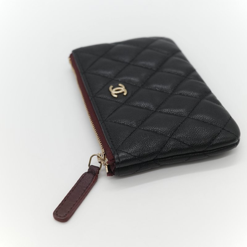 Chanel 香奈兒 黑色荔枝 拉鍊錢包-6