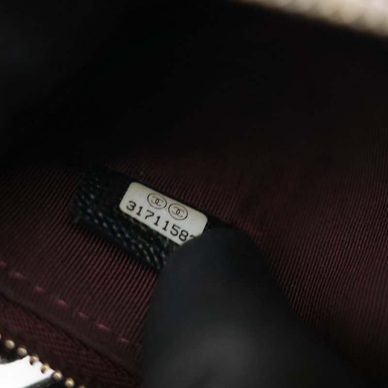 Chanel 香奈兒 黑色荔枝 拉鍊錢包-11