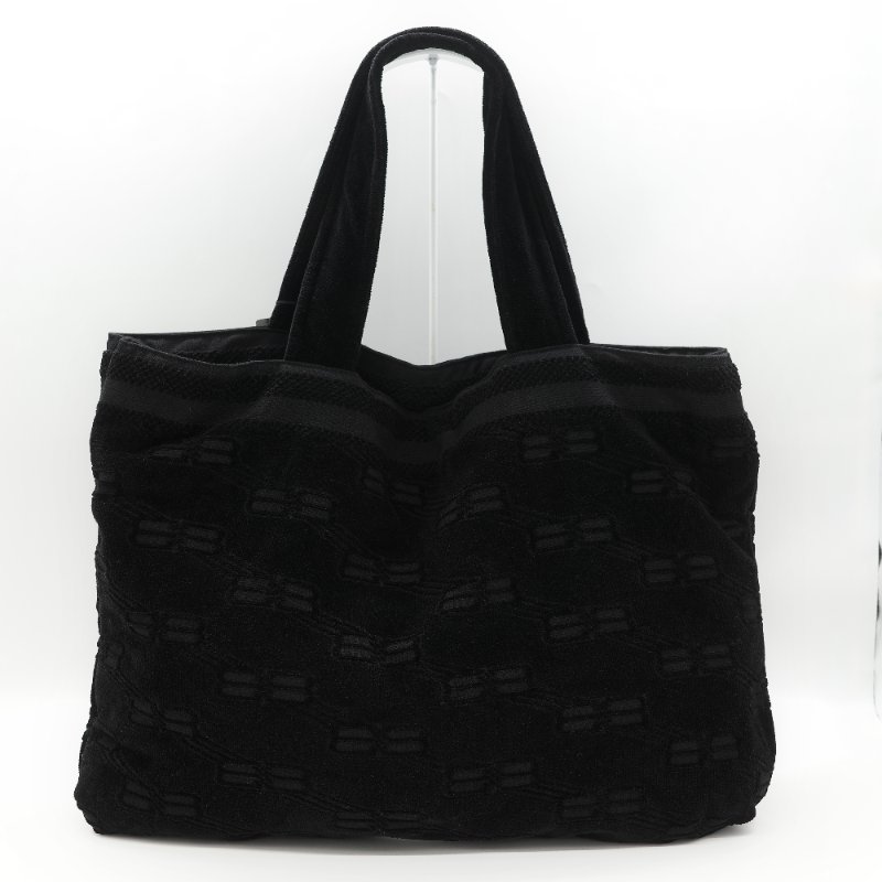 Balenciaga 巴黎世家 黑色滿版 毛巾收納 托特包-3