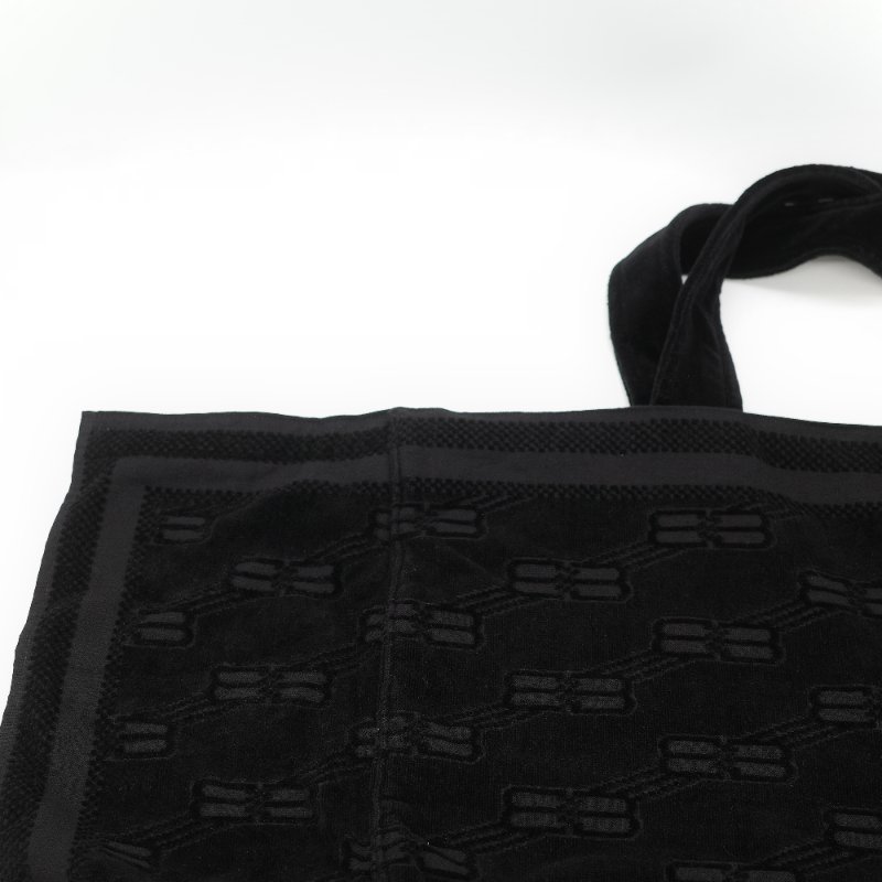 Balenciaga 巴黎世家 黑色滿版 毛巾收納 托特包-10
