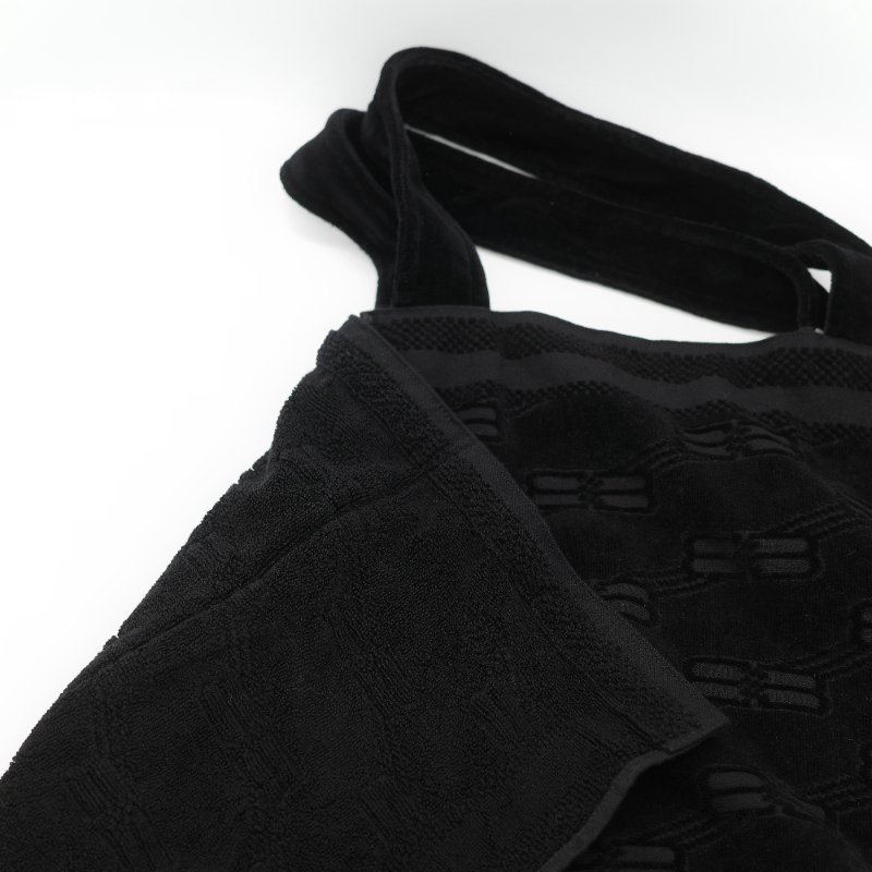 Balenciaga 巴黎世家 黑色滿版 毛巾收納 托特包-11