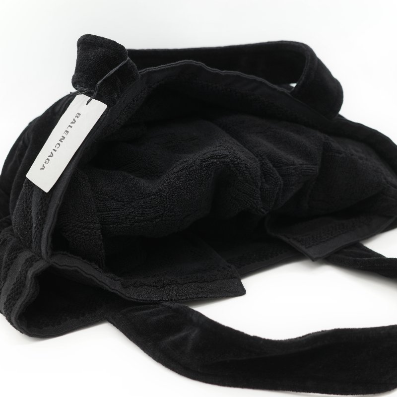 Balenciaga 巴黎世家 黑色滿版 毛巾收納 托特包-13