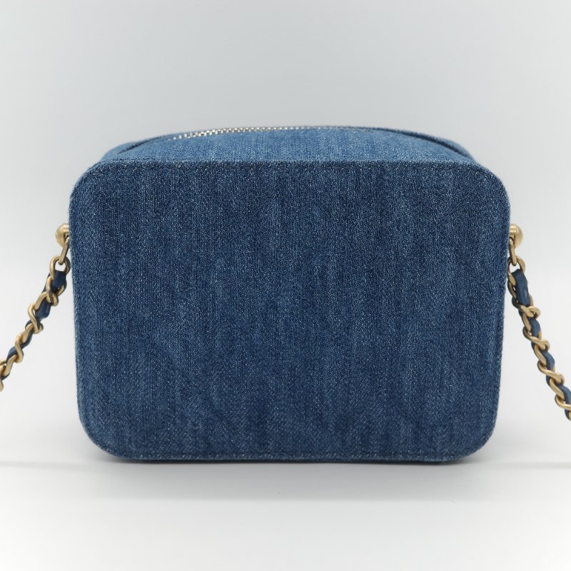 Chanel 香奈兒 牛仔布 金球(調節長短)相機包 斜挎包-4