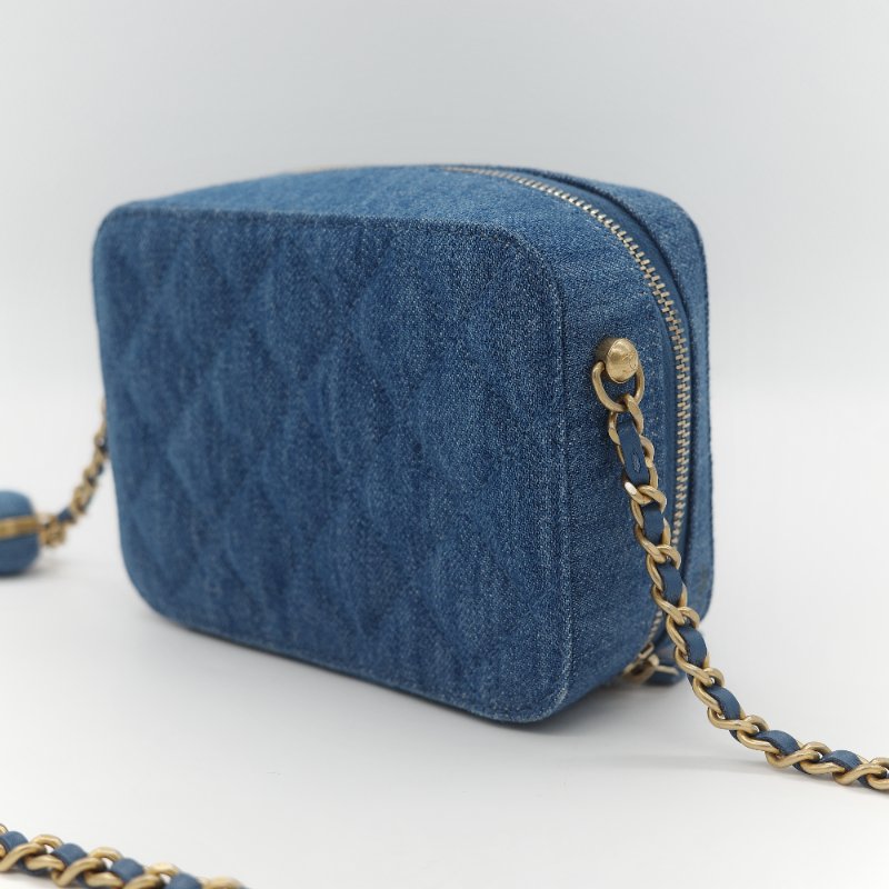 Chanel 香奈兒 牛仔布 金球(調節長短)相機包 斜挎包-5