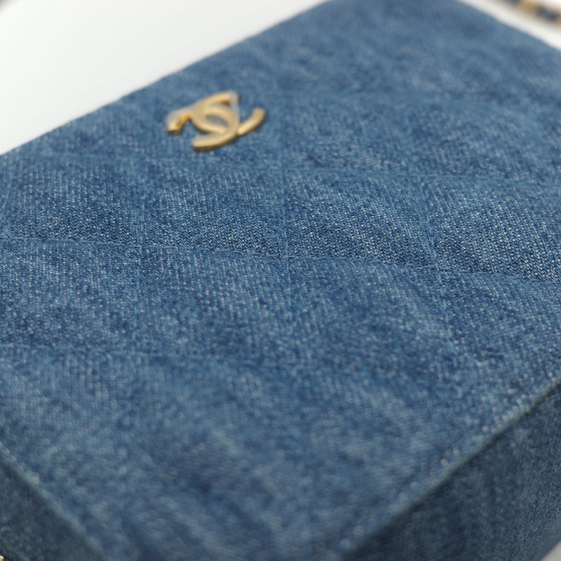 Chanel 香奈兒 牛仔布 金球(調節長短)相機包 斜挎包-10