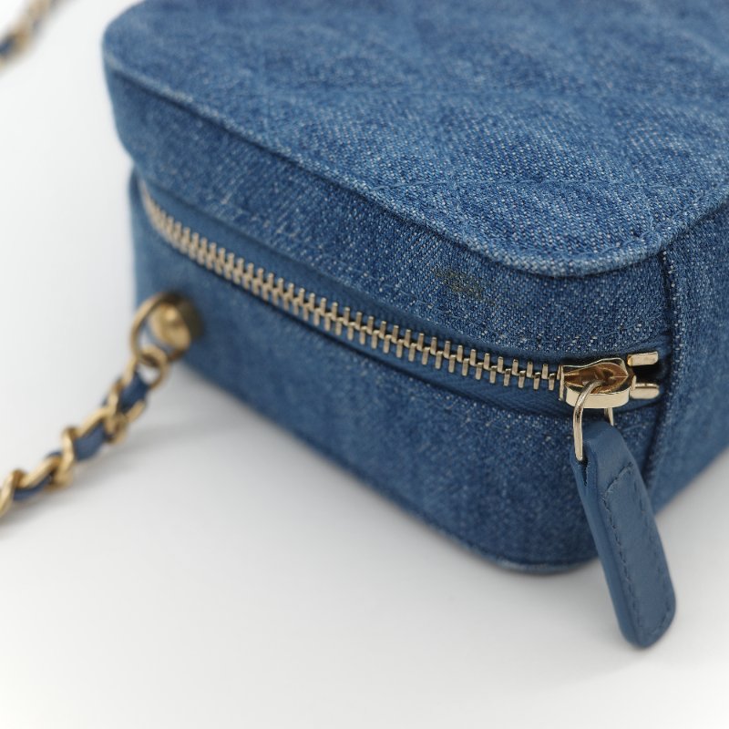 Chanel 香奈兒 牛仔布 金球(調節長短)相機包 斜挎包-11