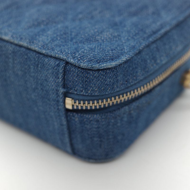 Chanel 香奈兒 牛仔布 金球(調節長短)相機包 斜挎包-12