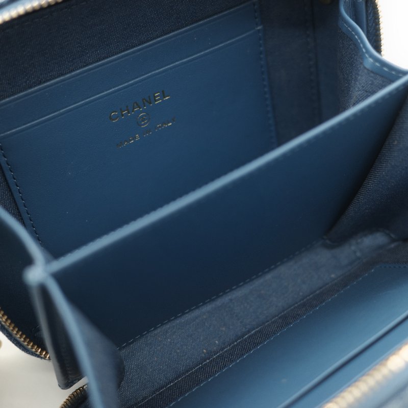 Chanel 香奈兒 牛仔布 金球(調節長短)相機包 斜挎包-17